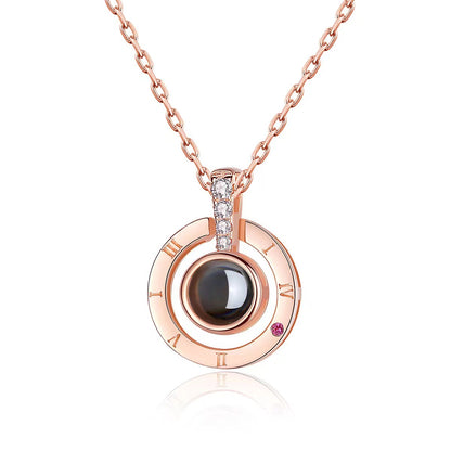 PXS105 💌 Eternal Memory Projection Necklace – Custom Photo Keepsake in Silver & Rose Gold