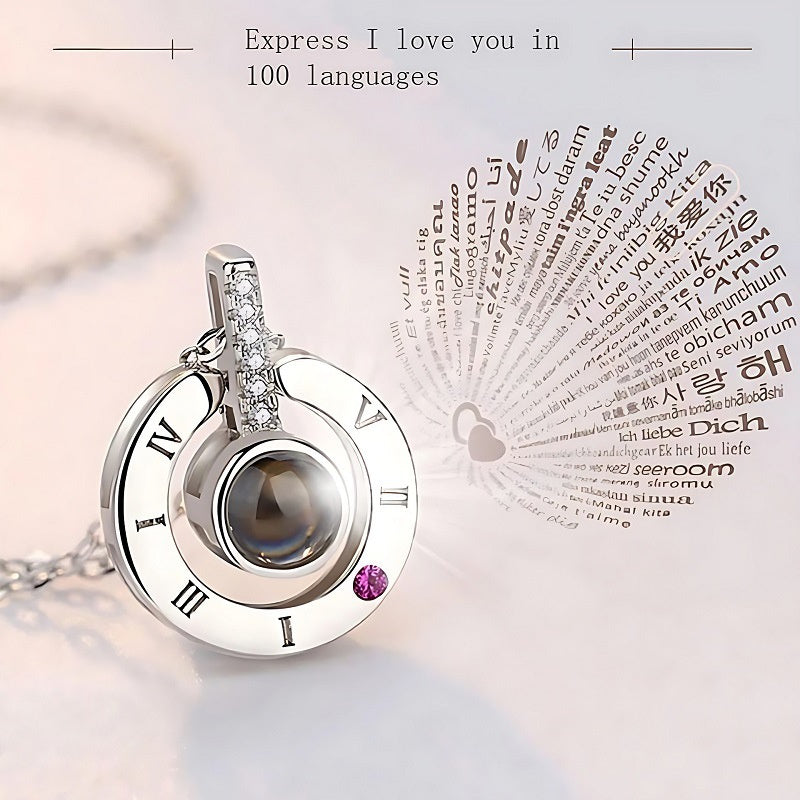 PXS105 💌 Eternal Memory Projection Necklace – Custom Photo Keepsake in Silver & Rose Gold