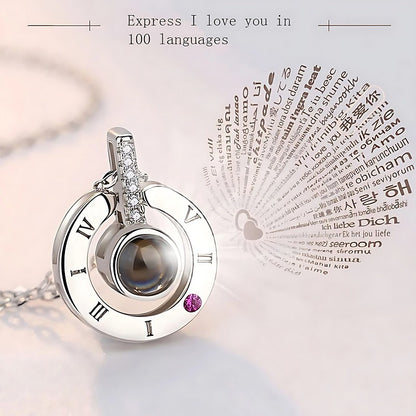 PXS105 💌 Eternal Memory Projection Necklace – Custom Photo Keepsake in Silver & Rose Gold