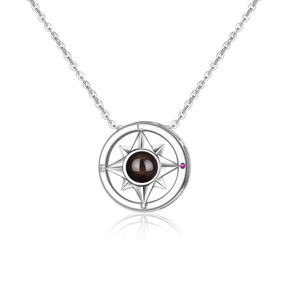 PX14 - Compass Projection Necklace - Silver, Rose Gold and Gold Color