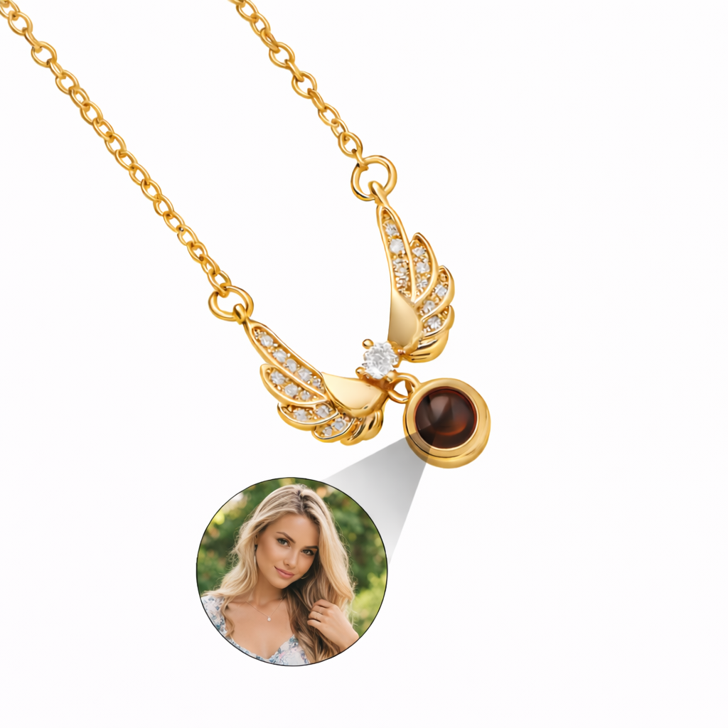 PX15 - Angel Wings Hidden Photo Necklace – Personalized Keepsake of Love