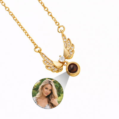 PX15 - Angel Wings Hidden Photo Necklace – Personalized Keepsake of Love