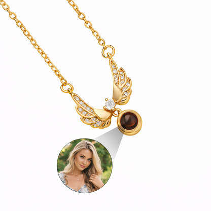 PX15 - Angel Wings Hidden Photo Necklace – Personalized Keepsake of Love