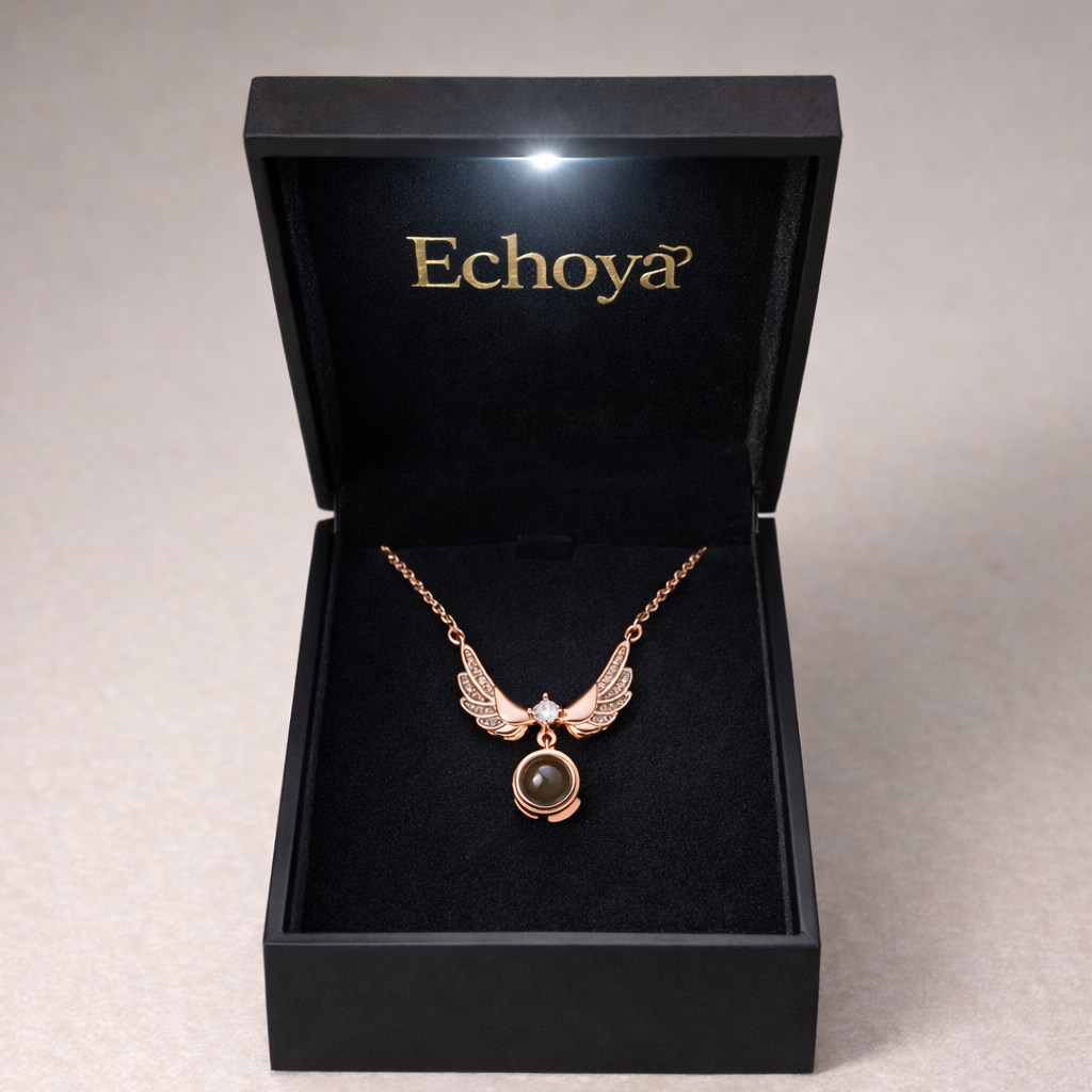 PX15 - Angel Wings Hidden Photo Necklace – Personalized Keepsake of Love