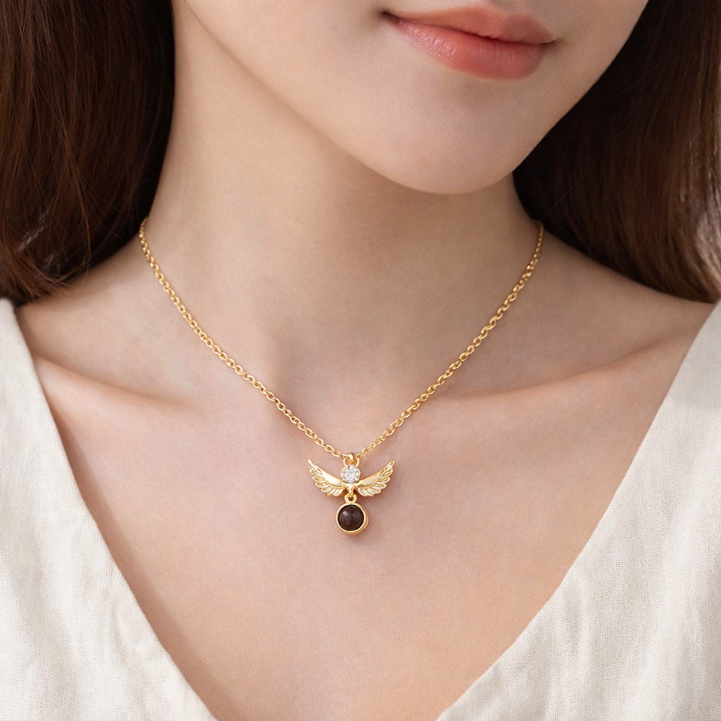 PX15 - Angel Wings Hidden Photo Necklace – Personalized Keepsake of Love