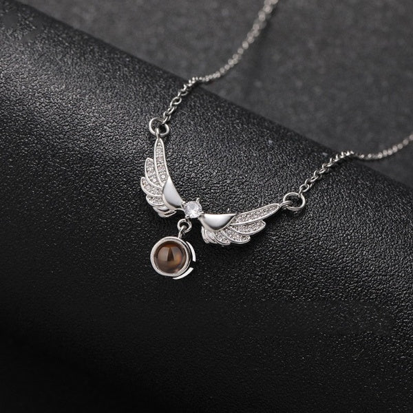 PX15 - Angel Wings Hidden Photo Necklace – Personalized Keepsake of Love