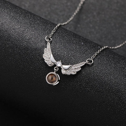 PX15 - Angel Wings Hidden Photo Necklace – Personalized Keepsake of Love