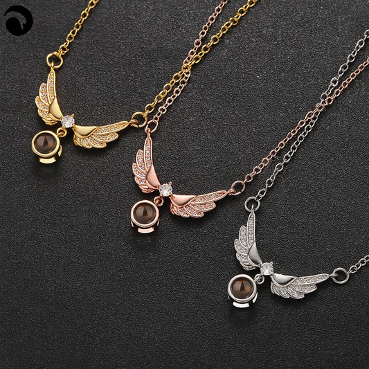 PX15 - Angel Wings Hidden Photo Necklace – Personalized Keepsake of Love