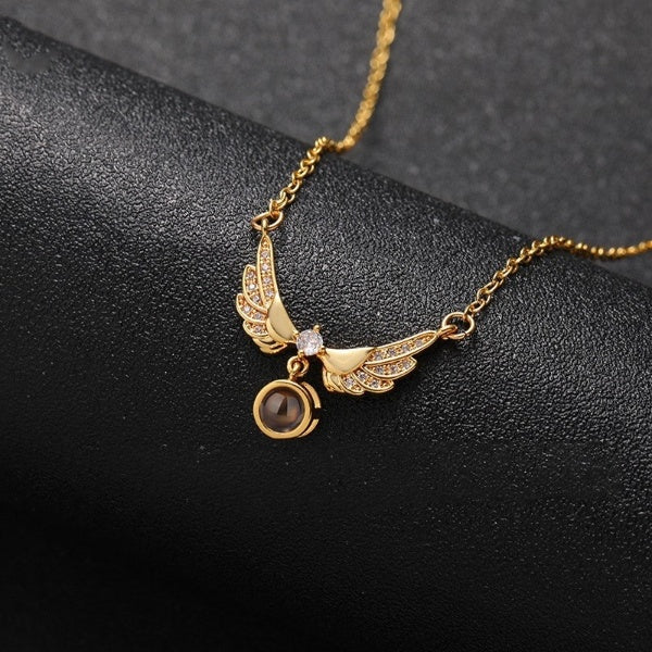 PX15 - Angel Wings Hidden Photo Necklace – Personalized Keepsake of Love