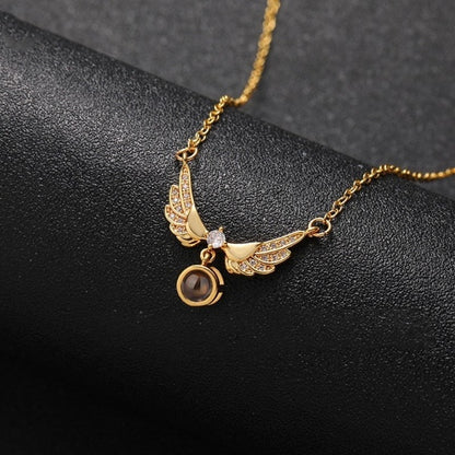PX15 - Angel Wings Hidden Photo Necklace – Personalized Keepsake of Love