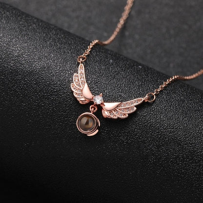 PX15 - Angel Wings Hidden Photo Necklace – Personalized Keepsake of Love