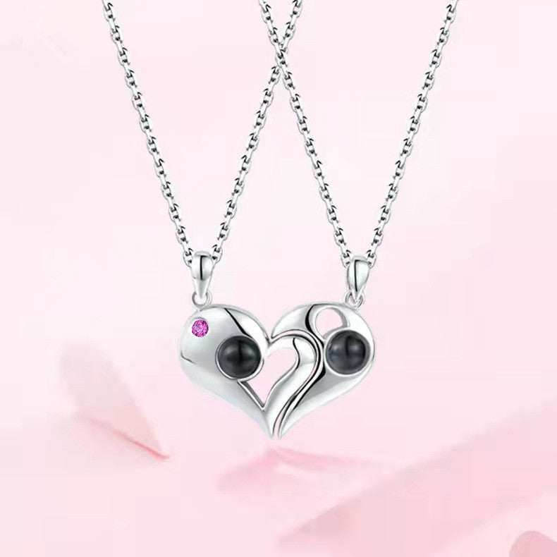 PX17 - Yin-Yang Heart Couple Projection Necklace – Hidden Photo Keepsake