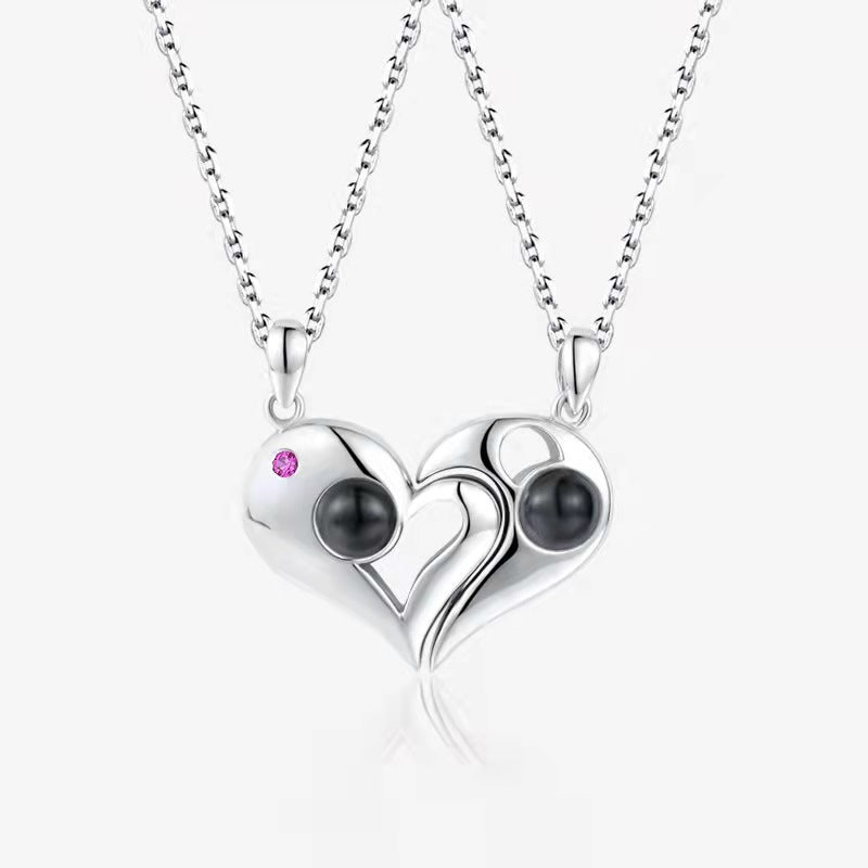 PX17 - Yin-Yang Heart Couple Projection Necklace – Hidden Photo Keepsake