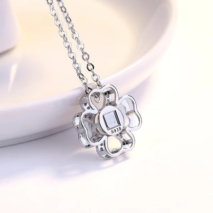 PX18 - Lucky Clover Hidden Photo Projection Necklace – Silver