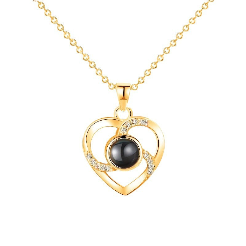 PX02 - Personalized Photo Projection Heart Necklace – Rose Gold, Silver, and Gold Colour