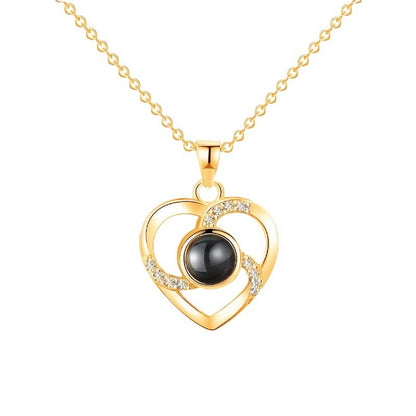 PX02 - Personalized Photo Projection Heart Necklace – Rose Gold, Silver, and Gold Colour