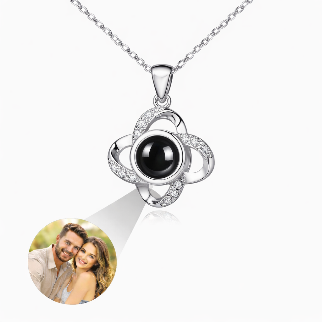 PX21 - Rotating Star Hidden Photo Necklace – Rose Gold / Silver