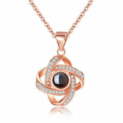 PX21 - Rotating Star Hidden Photo Necklace – Rose Gold / Silver