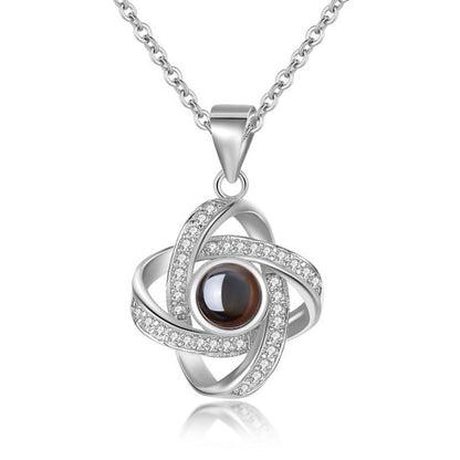PX21 - Rotating Star Hidden Photo Necklace – Rose Gold / Silver