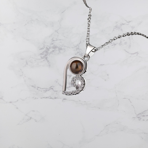 PX22 - Yin-Yang Heart Hidden Photo Necklace – Black & White