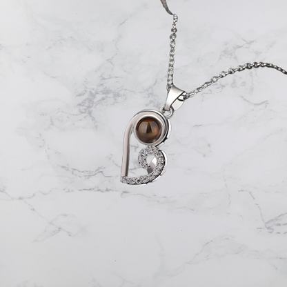 PX22 - Yin-Yang Heart Hidden Photo Necklace – Black & White