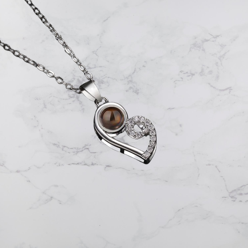 PX22 - Yin-Yang Heart Hidden Photo Necklace – Black & White