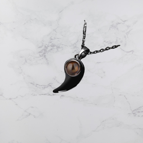 PX22 - Yin-Yang Heart Hidden Photo Necklace – Black & White