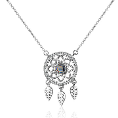 PX23 - Dreamcatcher Hidden Photo Projection Necklace – Silver / Rose Gold