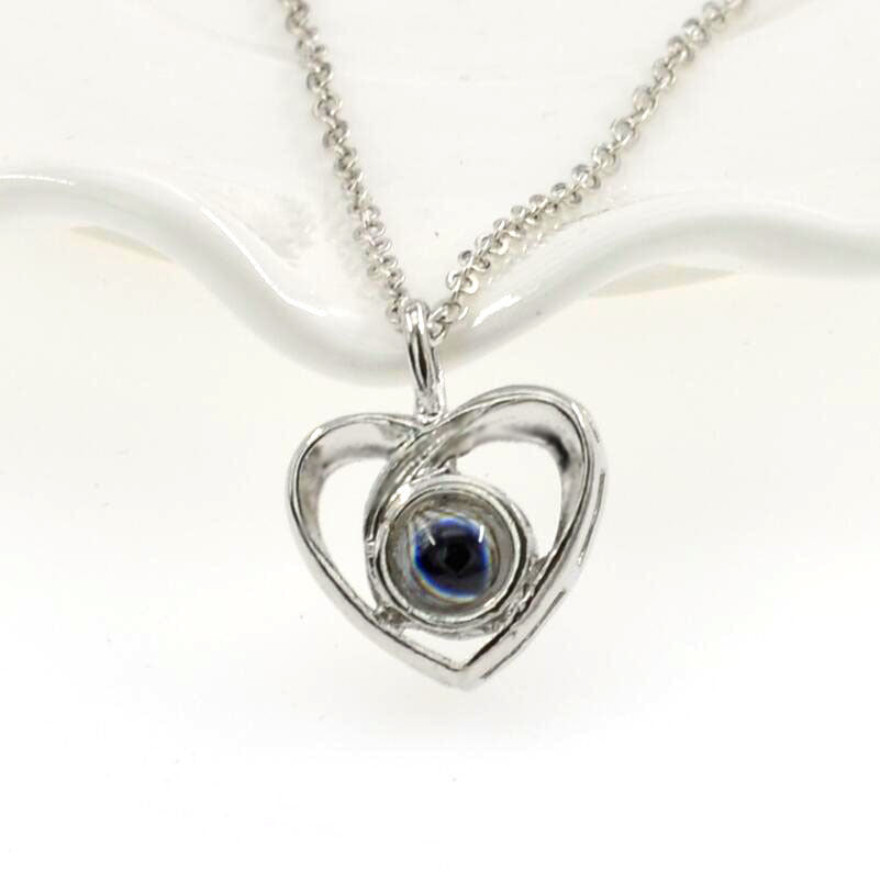 PX28 Double Heart Custom Photo Projection Necklace