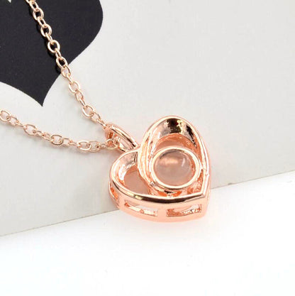 PX28 Double Heart Custom Photo Projection Necklace