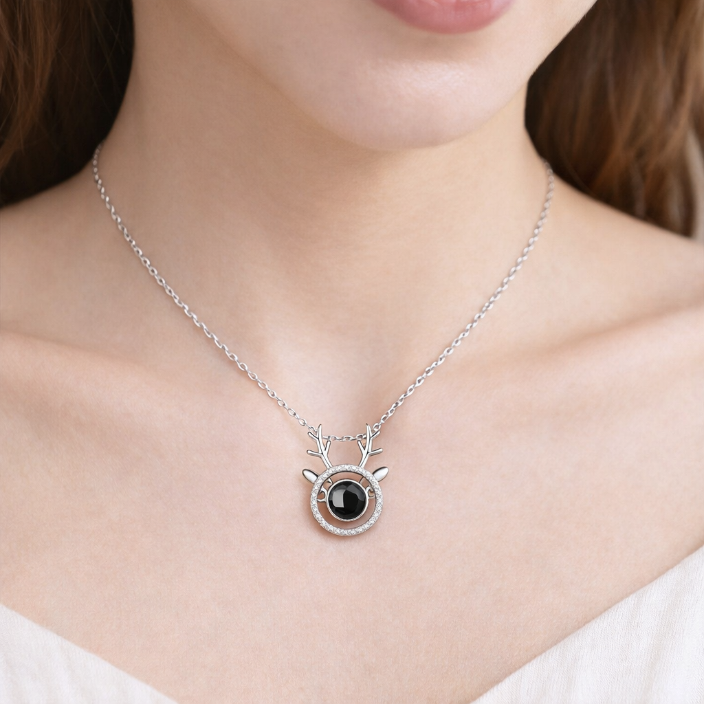 PX29 - Reindeer Antler Photo Projection Necklace – Keep a Memory Close to the Heart
