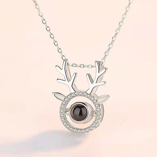 PX29 Reindeer Antler Photo Projection Necklace – Keep a Memory Close to the Heart