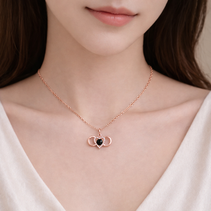 PX35 - Infinity Heart Photo Projection Necklace – Eternal Love Captured in a Glance