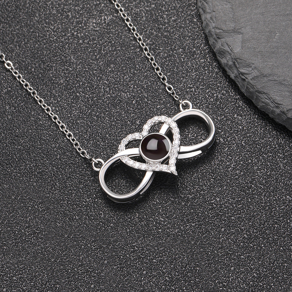 PX35 Infinity Heart Photo Projection Necklace – Eternal Love Captured in a Glance