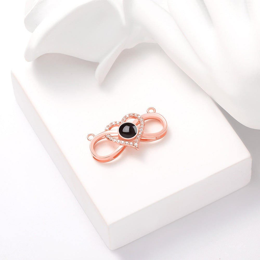 PX35 Infinity Heart Photo Projection Necklace – Eternal Love Captured in a Glance