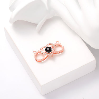 PX35 Infinity Heart Photo Projection Necklace – Eternal Love Captured in a Glance