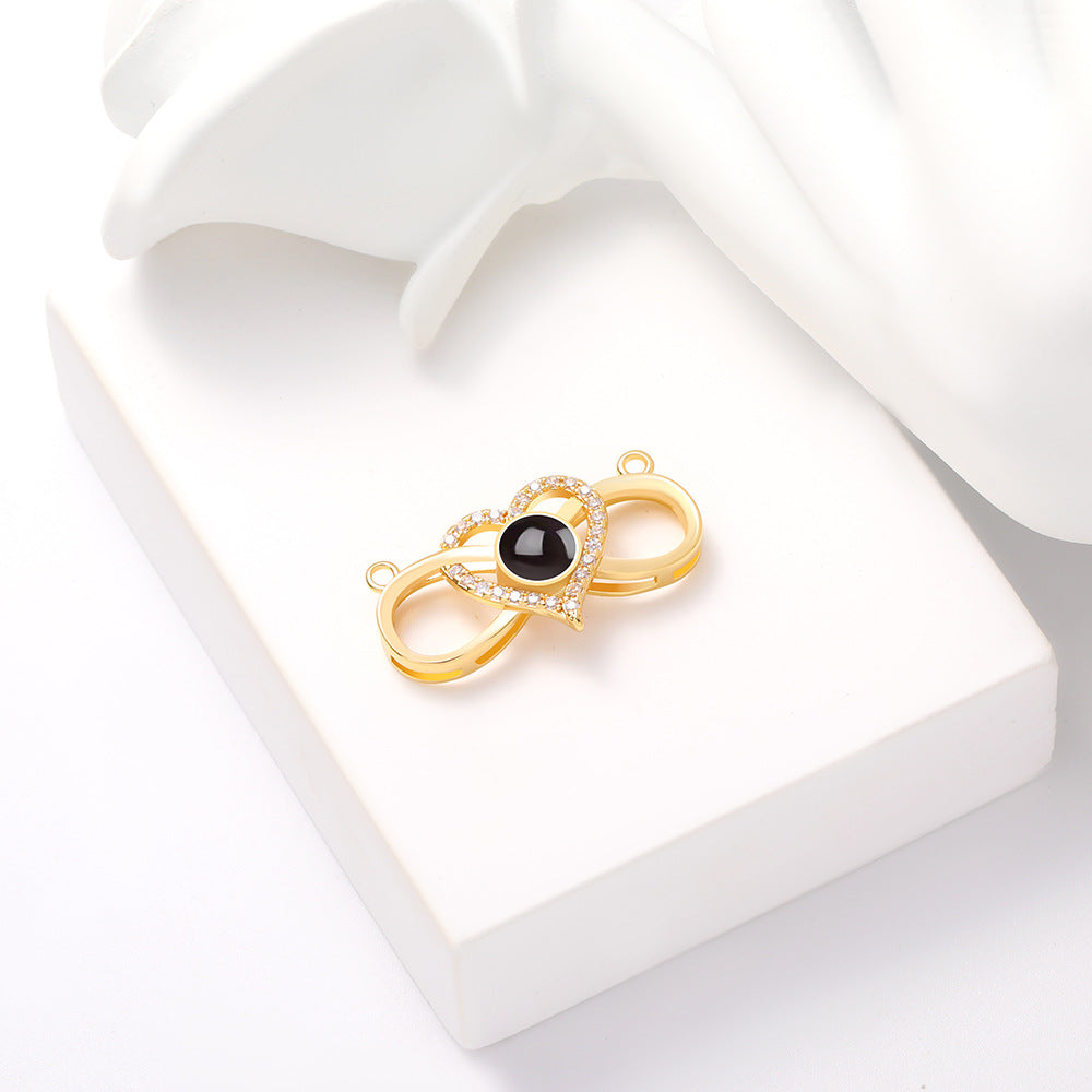 PX35 Infinity Heart Photo Projection Necklace – Eternal Love Captured in a Glance
