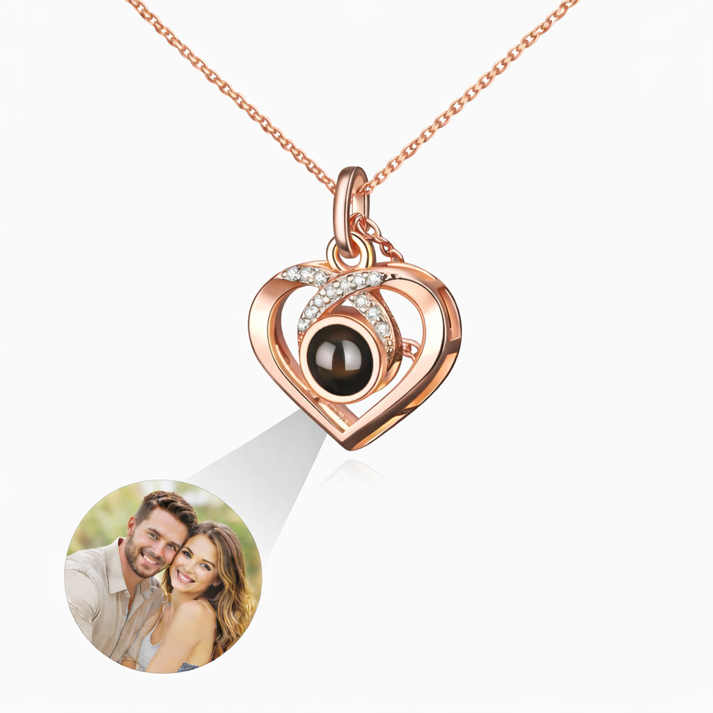 PX36 - Eternal Love Photo Projection Necklace – Heart-Shaped Keepsake