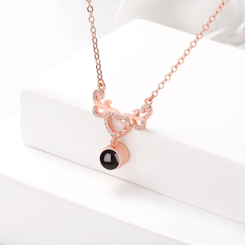 PX38 Antler Heart Projection Necklace – A Symbol of Eternal Bond