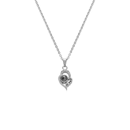 PX03 - Custom Photo Projection Teardrop Heart Necklace – Rose Gold, Silver, or Gold Colour