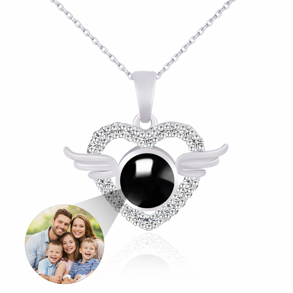 PX42 - Angel Wings Heart Projection Necklace – A Keepsake of Eternal Love