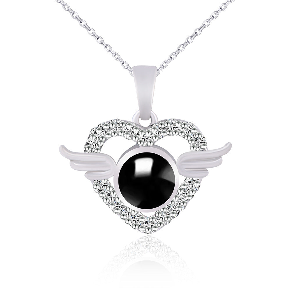 PX42 Angel Wings Heart Projection Necklace – A Keepsake of Eternal Love