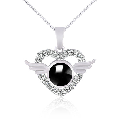 PX42 Angel Wings Heart Projection Necklace – A Keepsake of Eternal Love