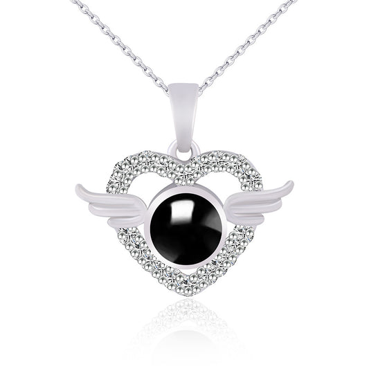 PX42 Angel Wings Heart Projection Necklace – A Keepsake of Eternal Love