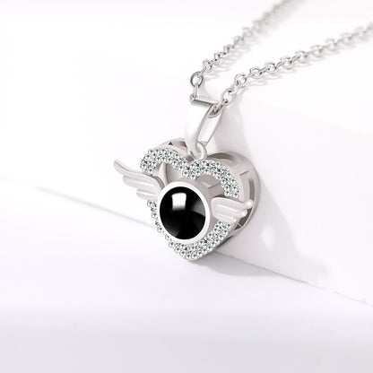 PX42 Angel Wings Heart Projection Necklace – A Keepsake of Eternal Love