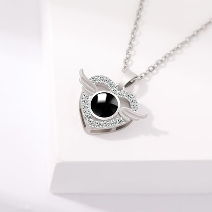 PX42 Angel Wings Heart Projection Necklace – A Keepsake of Eternal Love