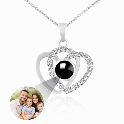 PX43 - Double Heart Custom Photo Projection Necklace – A Love That Shines Forever