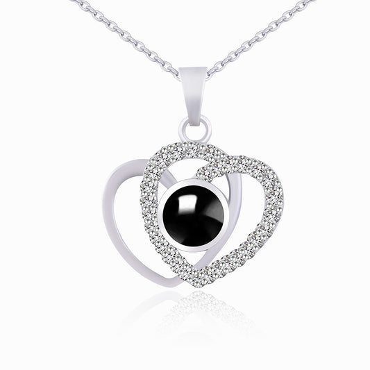 PX43 💖 Double Heart Custom Photo Projection Necklace – A Love That Shines Forever