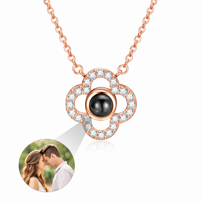 PX46 - Eternal Blossom Photo Projection Necklace – Rose Gold and White Gold