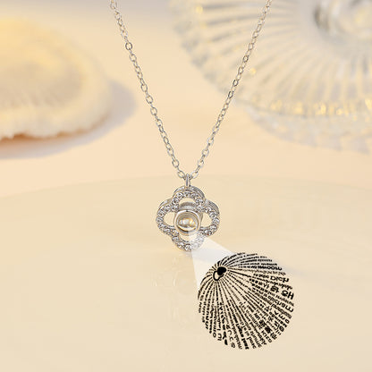 PX46 - Eternal Blossom Photo Projection Necklace – Rose Gold and White Gold